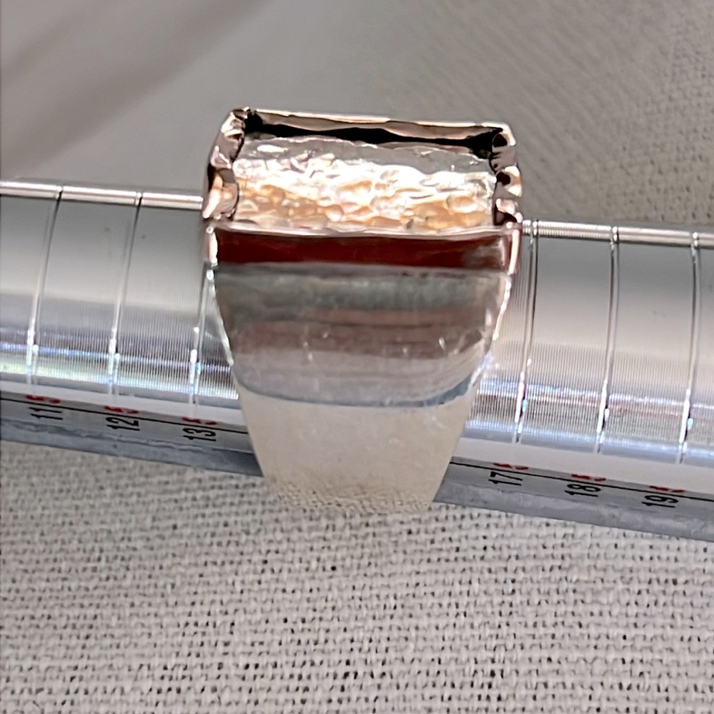 Handmade Sterling Silver and 14k Gold Ring - Picture 2 of 9